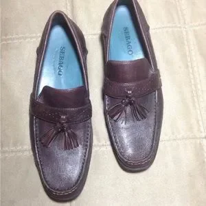 Sebago Vibram Business Dress Sussex Tassel Dark Brown Leather Slip On Loafers 8 Sebago Classic Will Tassel Loafers | Burgundy | US Stockists main image 4